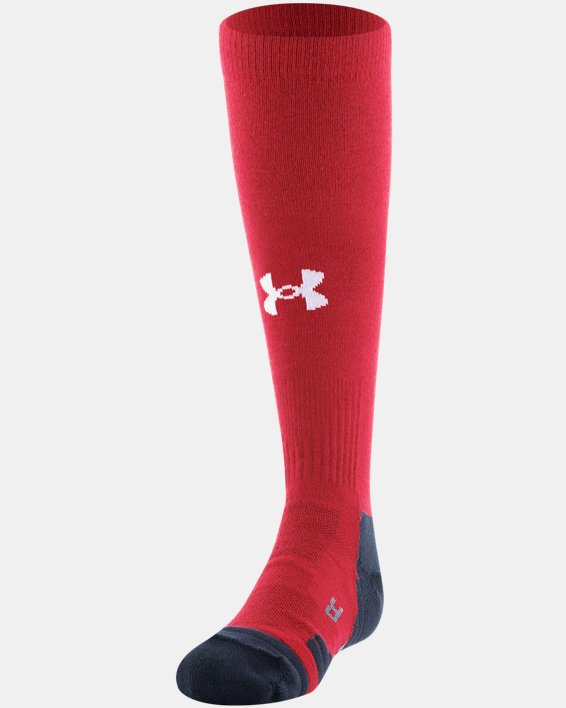 Kids' UA Team Over-The-Calf Socks, Red, pdpMainDesktop image number 2